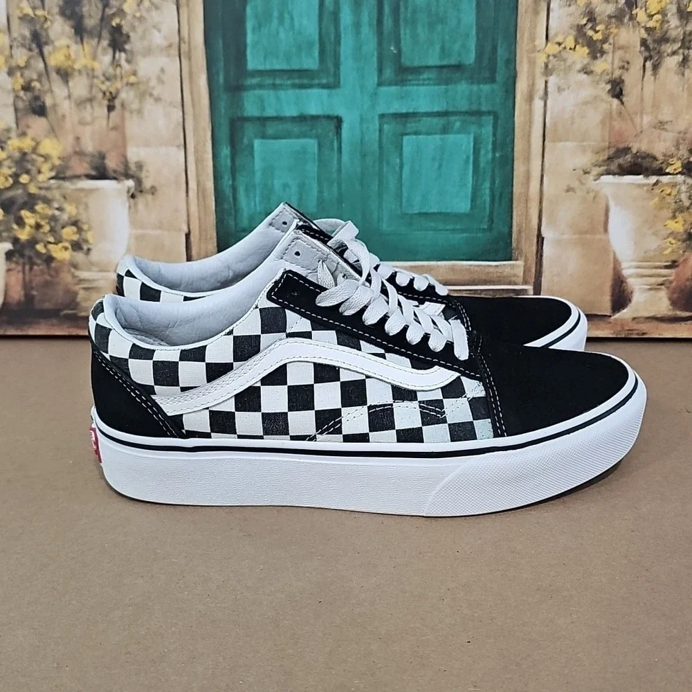 Vans Old Skool Primary Check Black White (VNOA38G1POS)‎ Sz 10.5
